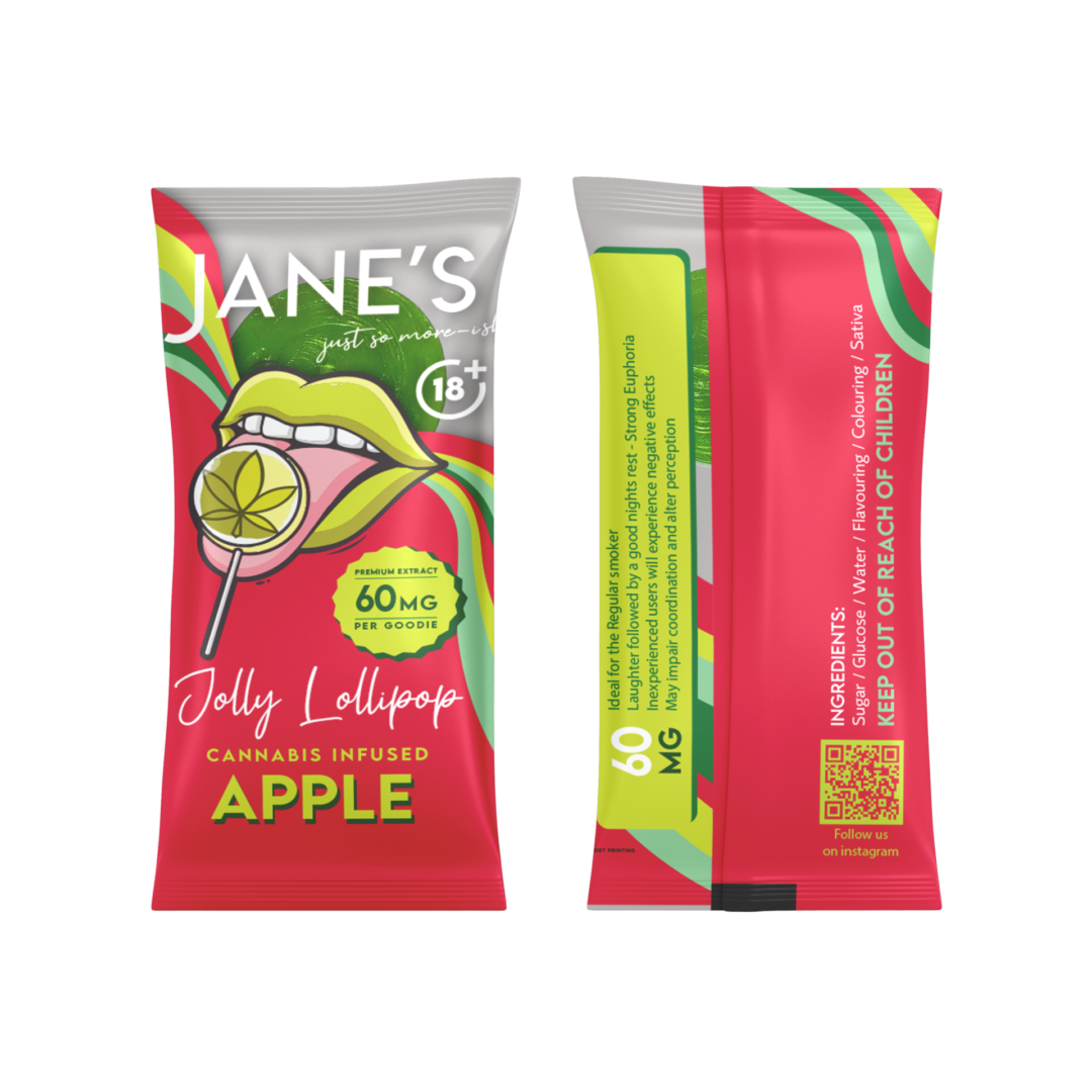 MARY JANES APPLE LOLLIPOP (60MG)